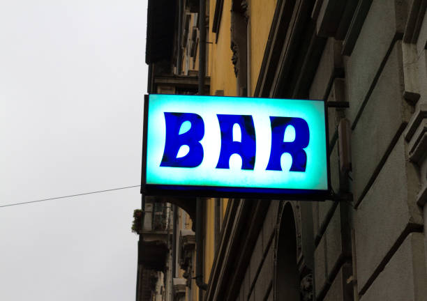 istock Italy: Blue-Turquoise Neon Sign Reading 