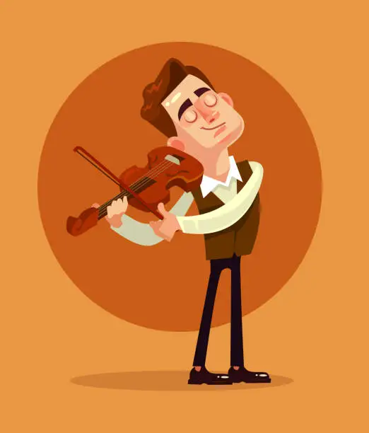 Vector illustration of Violinist playing