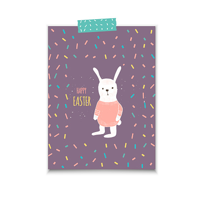 Easter Banner Background Template With Cute Banny Rabbit And T Stock  Illustration - Download Image Now - iStock