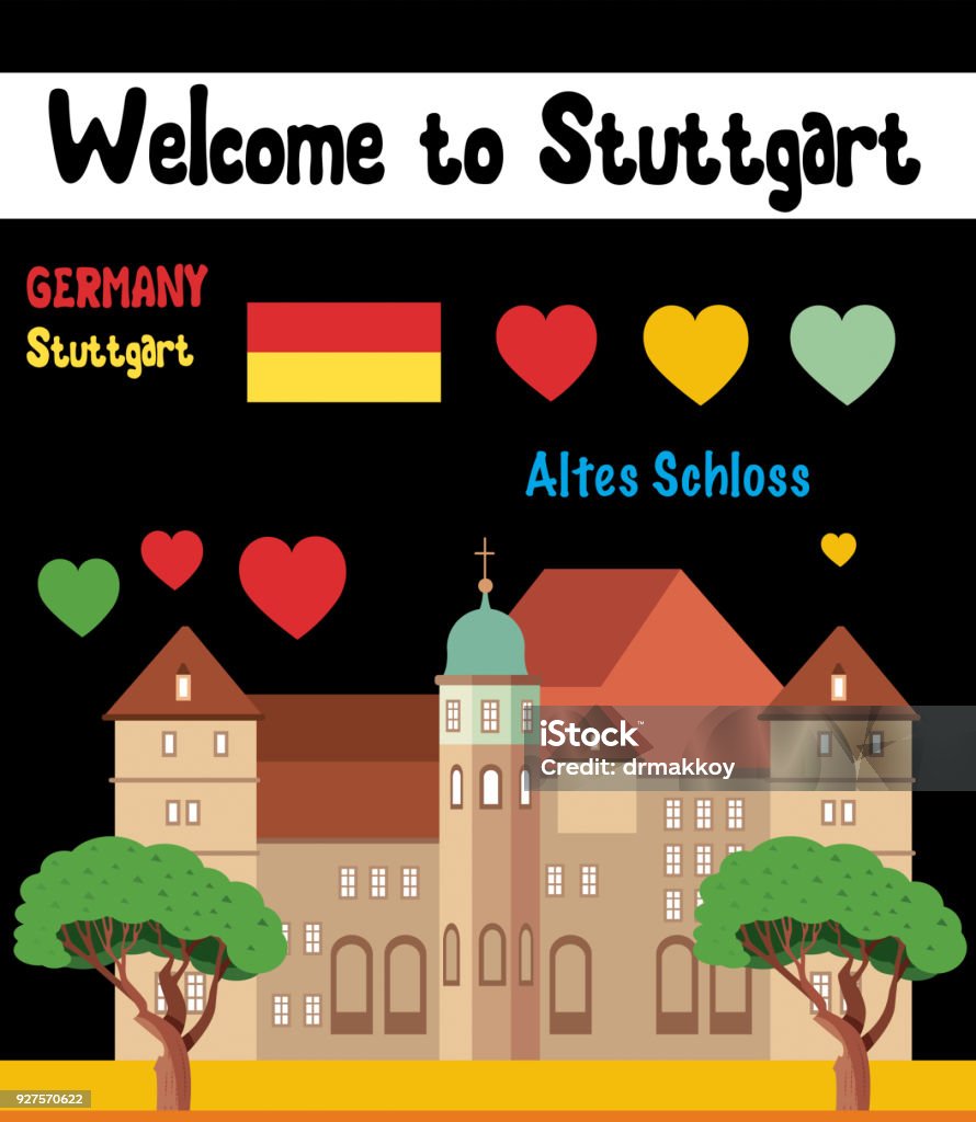 Welcome to Stuttgart Vector Welcome to Stuttgart Award Ribbon stock vector