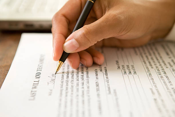 istock Woman signing will 92757141