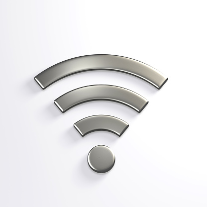 Silver WiFi Wireless Symbol. Concept of Communications