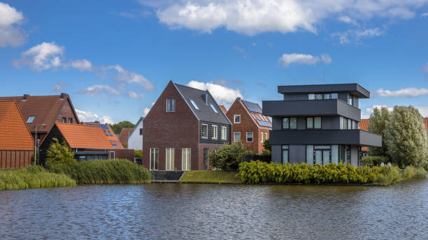 istock Modern free standing houses 927576246