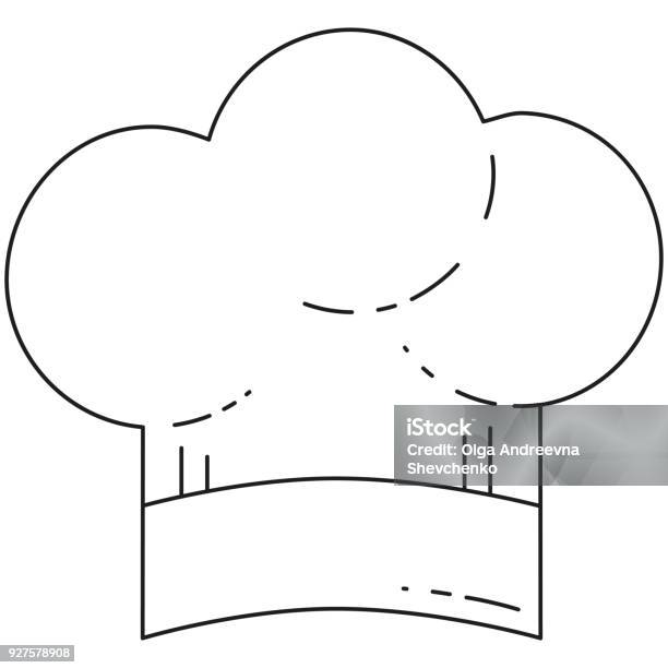 Line Art Black And White Chef Hat Stock Illustration - Download Image Now - Art, Baker - Occupation, Bakery