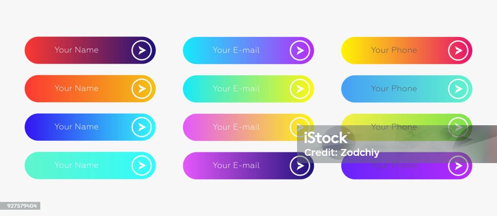 Generic Button Web Buttons Flat Design Template With Color Gradient Stock Illustration ...