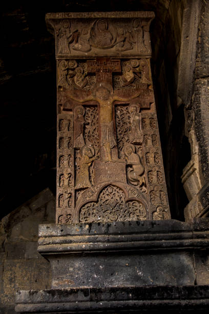 istock Ancient Khachkar in the Haghpat monastery 927583080
