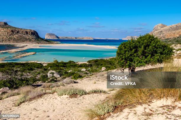 Vibrant Blue Balos Beach Lagoon Gramvousa Crete Greece Stock Photo - Download Image Now