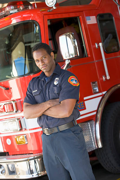 istock Portrait of a firefighter 92759116