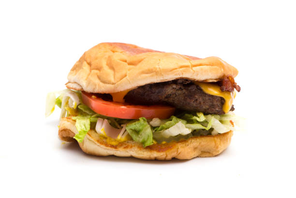A Real Life Homemade Burger - What hamburgers really look like A Real Life Homemade Burger - What hamburgers really look like ugliness photos stock pictures, royalty-free photos & images