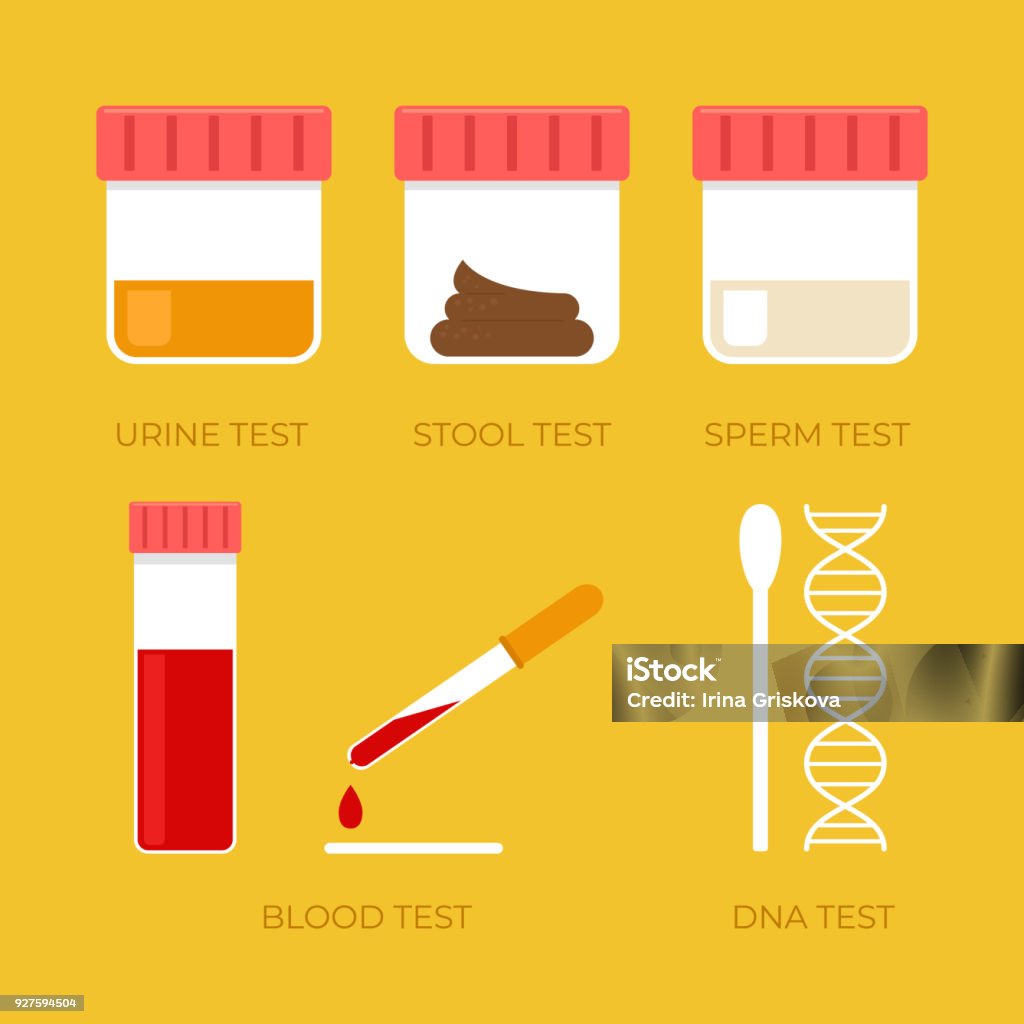 Human biology diagnosis tests isolated sperm blood urine stool fecal DNA icon set Human biology diagnosis tests isolated sperm blood urine stool fecal DNA icon set. Vector flat cartoon illustration Urine stock vector