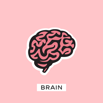 Brain silhouette vector template. Think idea concept. Brainstorm