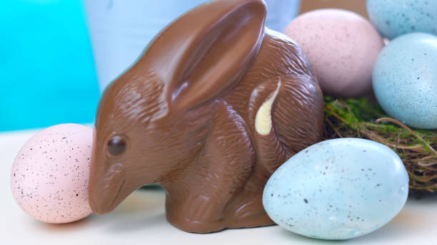 istock Australian milk chocolate Bilby Easter egg with eggs in nest 927600750