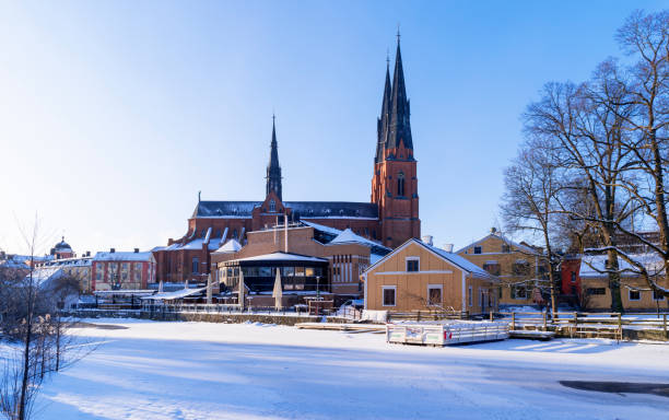 uppsala en suède - uppsala cathedral photos et images de collection