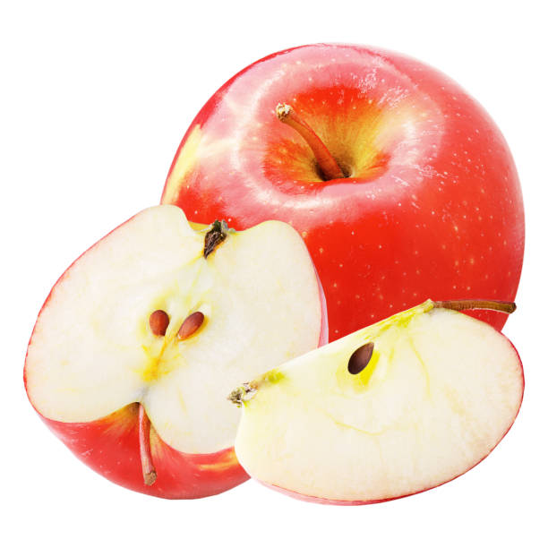 istock Whole and slices apple isolated on white background 927609980