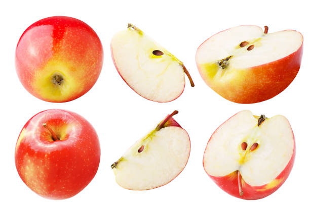 istock Set of freshly apple isolated on white background 927610412