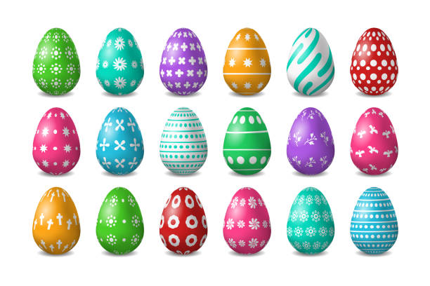 istock Vector set of realistic isolated easter eggs for decoration and covering on the white background. Concept of Happy Easter. 927613798