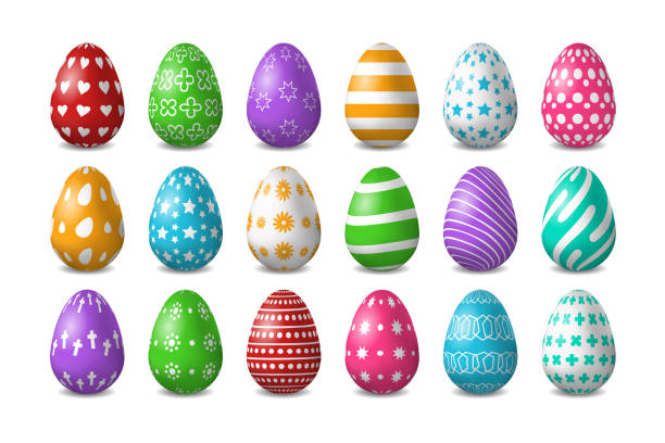 istock Vector set of realistic isolated easter eggs for decoration and covering on the white background. Concept of Happy Easter. 927613810