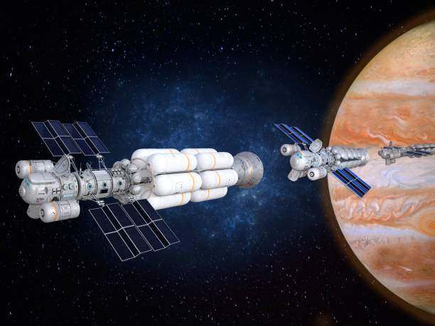 istock 3D Image of a Futuristic Planet Caravan to Jupiter 927620100