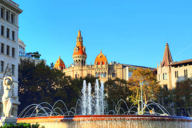 istock Barcelona buildings facing Catalunya Square 927635426