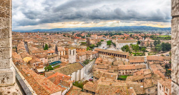 istock Panoramic view over the roofs of Gubbio, Italy 927638242