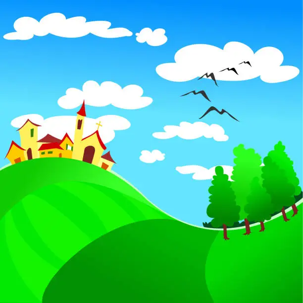 Vector illustration of Country and forest