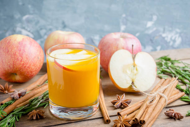 istock Tasty cocktail peach, apple and spices 927656612