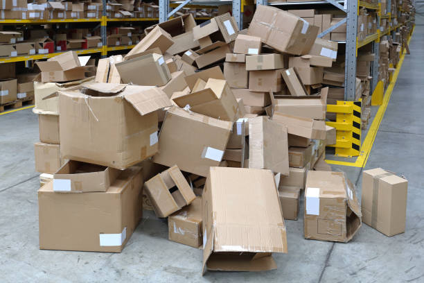 Empty Boxes Big Pile of Empty Boxes in Warehouse cluttered stock pictures, royalty-free photos & images