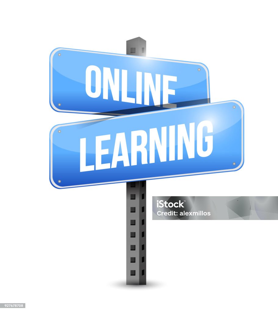 Live Learning Sign Online Learning Road Sign Illustration Design Over A White Background ...