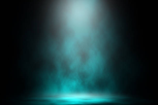 istock Blue spotlight smoke stage nightclub studio entertainment background. 927679356