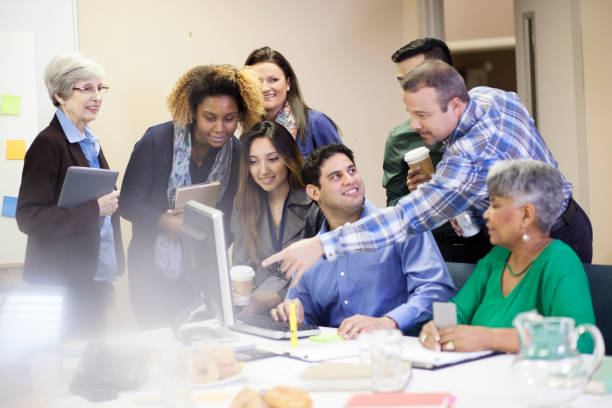 istock Group of multi ethnic business people brainstorming 927688086