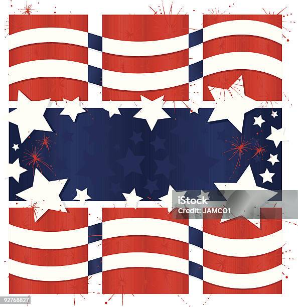 Americana Graphic With Fireworks Stock Illustration - Download Image Now - Advertisement, American Culture, American Flag