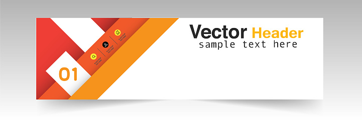 Header Red Color Modern Red Yellow Header Design Background Vector Image Stock ...