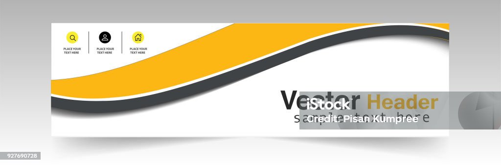 Modern Abstract Orange Header Design Background Vector Image Stock ...