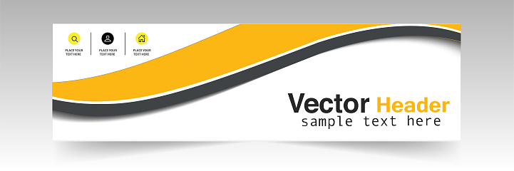 Modern Abstract Orange Header Design Background Vector Image Stock ...