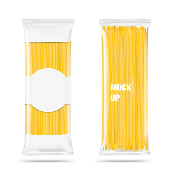 istock Mockup of pasta pillow bag isolated on white background. 927693696