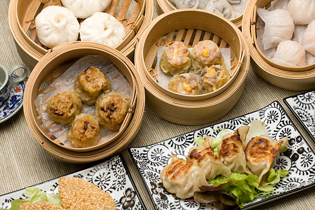 dimsum mix  chinese dumpling photos stock pictures, royalty-free photos & images