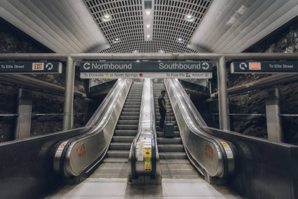 istock businesswoman on the escalator 927711544