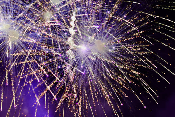 istock Blurry of explosions of fireworks. For background and design 927714442