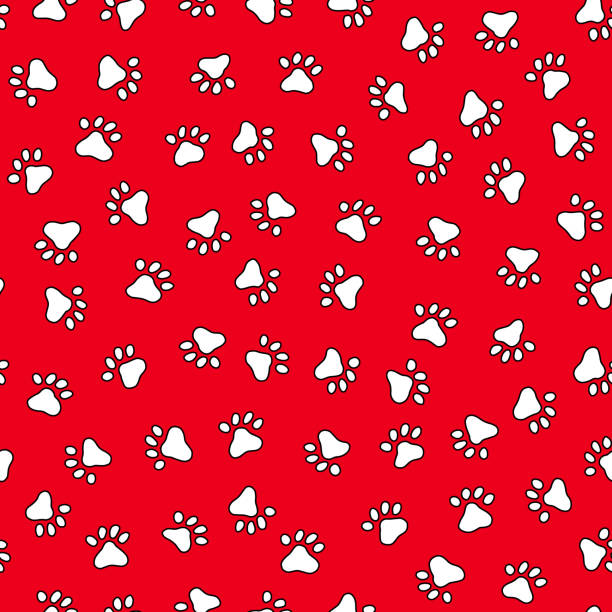 動物のフット プリントのパターン - seamless padding backgrounds wallpaper点のイラスト素材／クリップアート素材／マンガ素材／アイコン素材