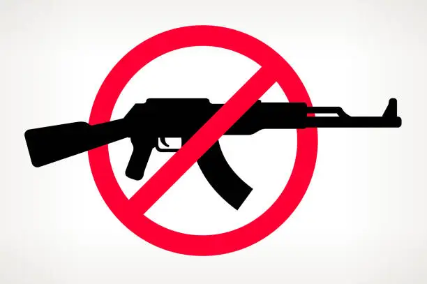 Vector illustration of No Gun Violence Vector Poster