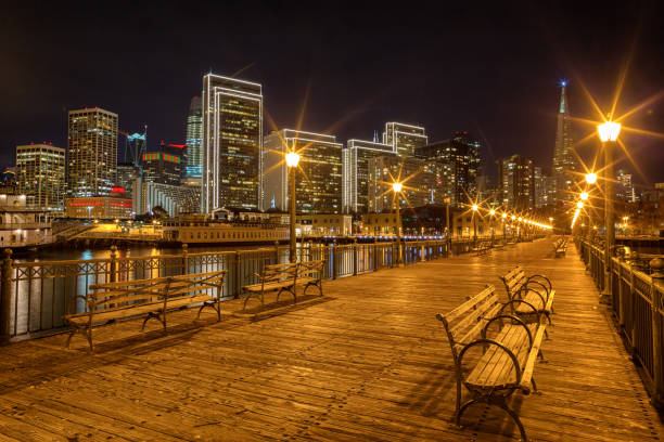 istock Pier 7 panorama in San Francisco at night 927726722