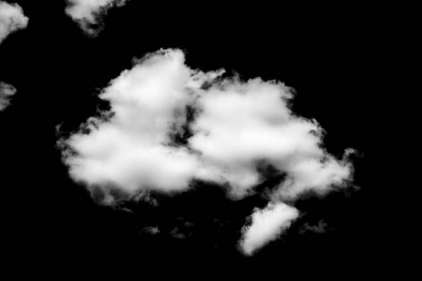 istock White cloud isolated on black background, Black sky and white cloud image 927726930