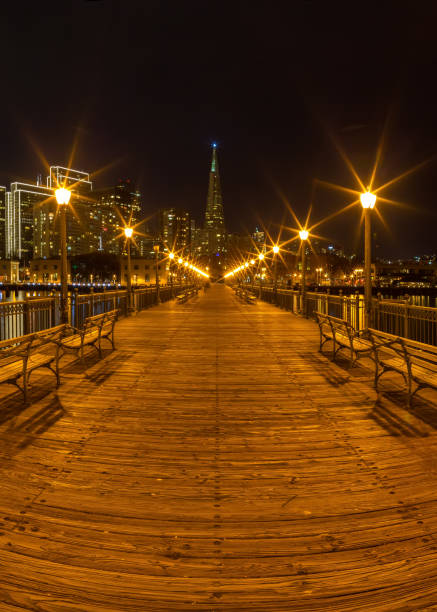 istock Pier 7 panorama in San Francisco at night 927727106
