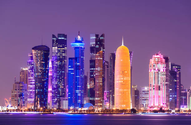 istock The Downtown Doha City Skyline at Twilight, Qatar 927727522