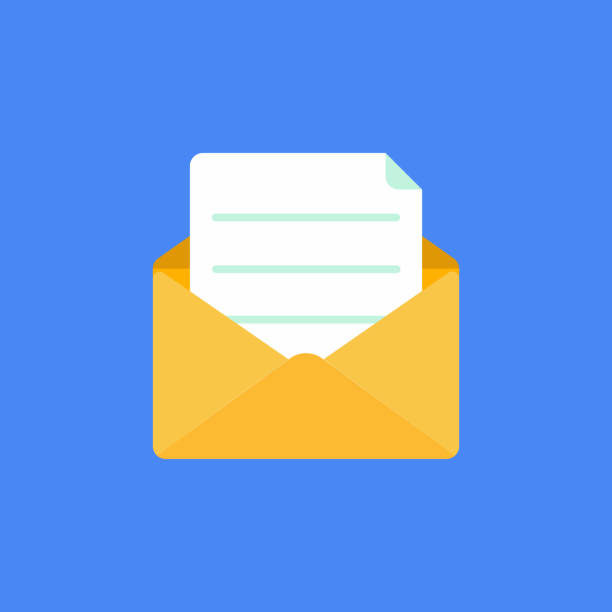 istock Opened golden yellow envelope icon sign with paper sheet and message flat design vector illustration isolated on white background 927727860