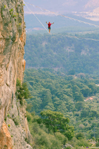 istock Walk a line in the sky.Turkish Highline Carnival in Antalya. 927730328