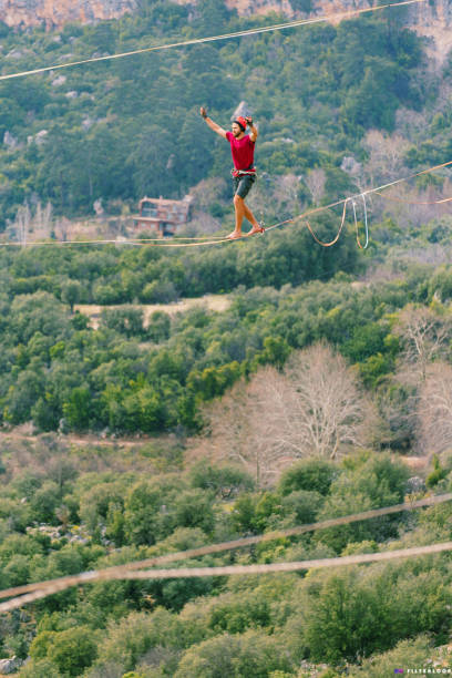 istock Walk a line in the sky.Turkish Highline Carnival in Antalya. 927730330