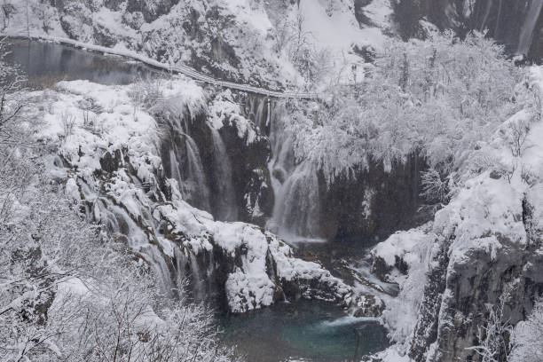 istock Plitvice Lakes national park at winter 927741040