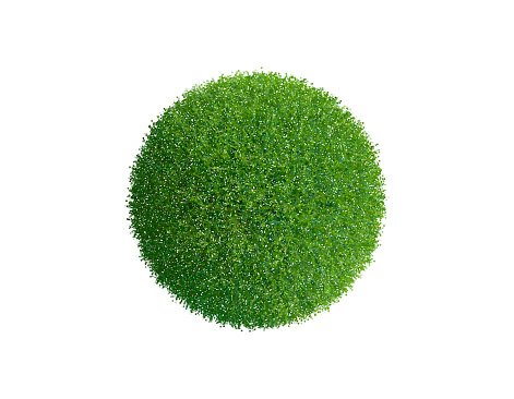 Grass sphere. Isolated on white background. Vector illustration. Pointillism style.