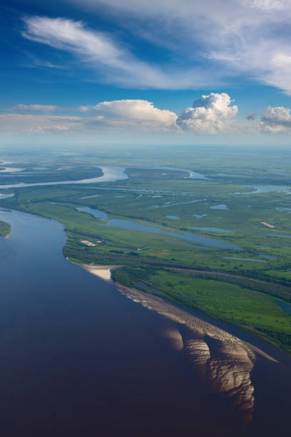 istock Top view of the great river during summer. 927751886